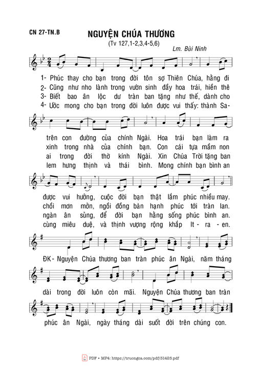 Sheet nhạc PDF bài Nguyện Chúa Thương