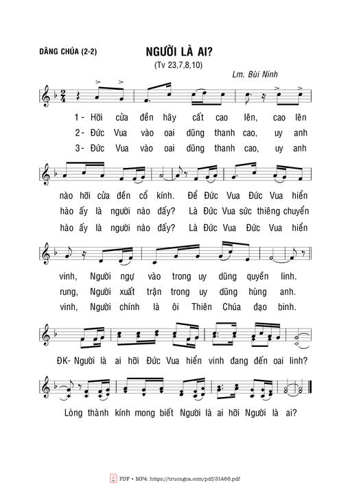 Sheet nhạc PDF bài Thánh Vịnh 23, Người Là Ai