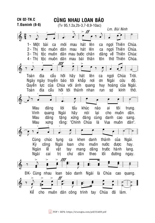 Sheet nhạc PDF bài Thánh Vịnh 95, Thánh Đaminh