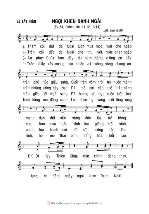 Sheet nhạc PDF bài Ngợi Khen Danh Ngài