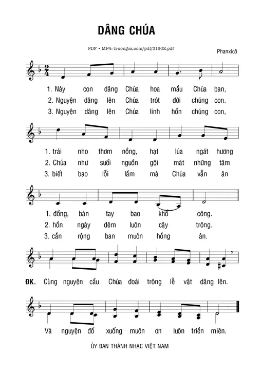 Dâng Chúa - Phanxico