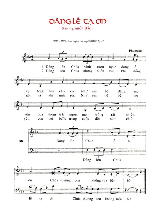 Dâng Lễ Tạ Ơn (Bắc)