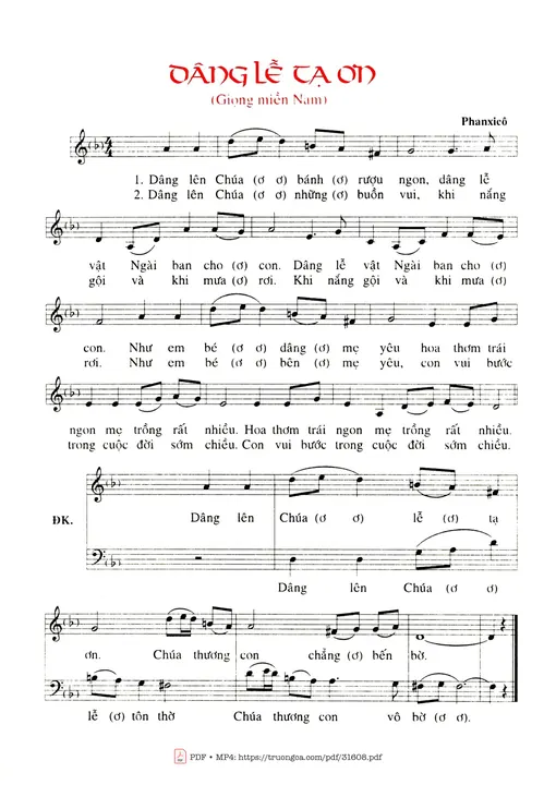 Dâng Lễ Tạ Ơn (Nam)