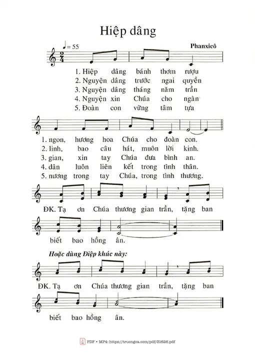 Hiệp Dâng 2 - Phanxico