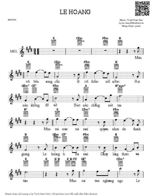 Lệ hoang - Trịnh Nam Sơn