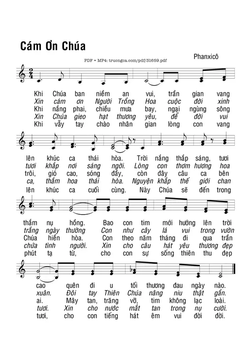 Cảm Tạ Chúa - Phanxico