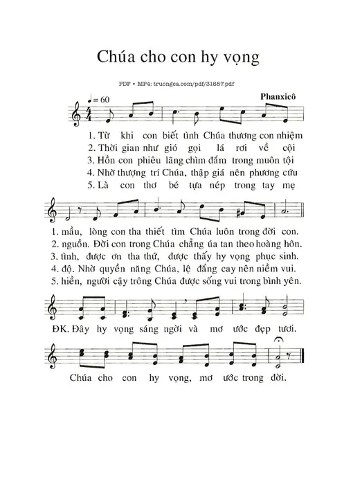 Chúa Cho Con Hy Vọng