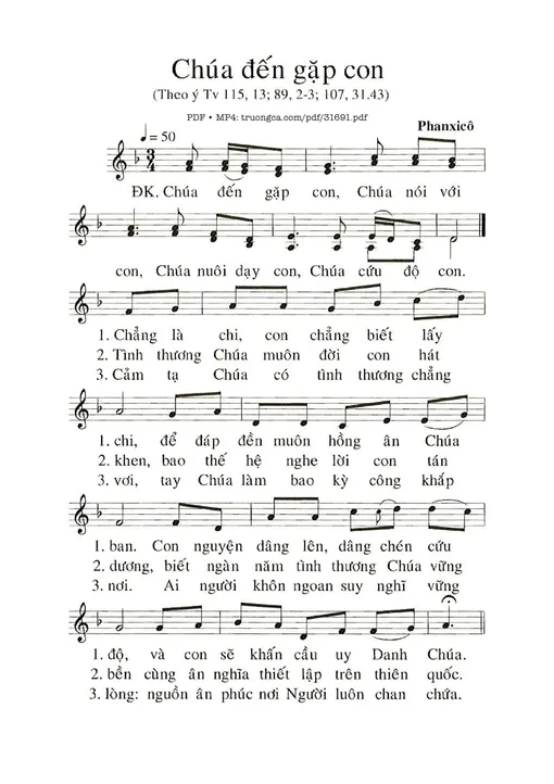Sheet nhạc PDF bài Chúa Đến Gặp Con
