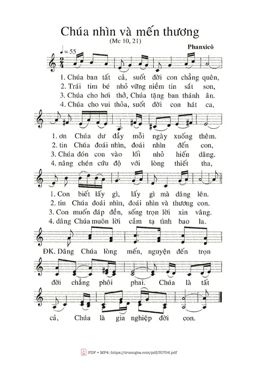 Chúa Nhìn Và Mến Thương