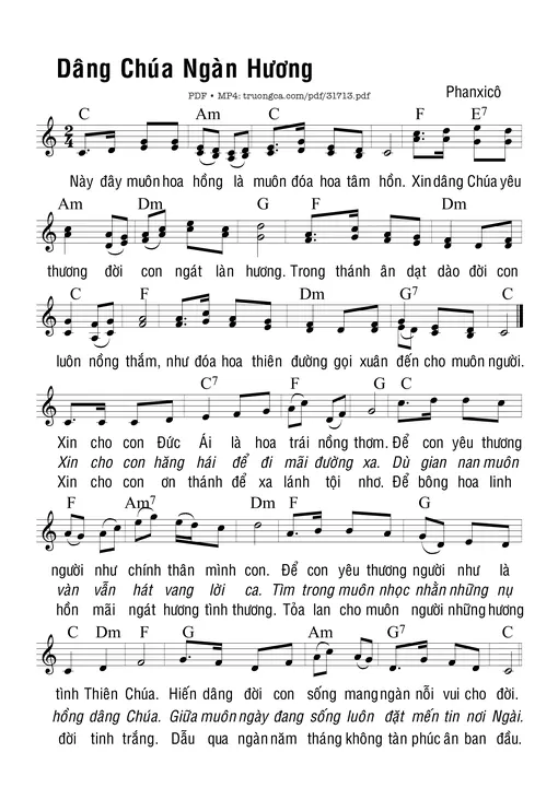 Dâng Chúa Ngàn Hương