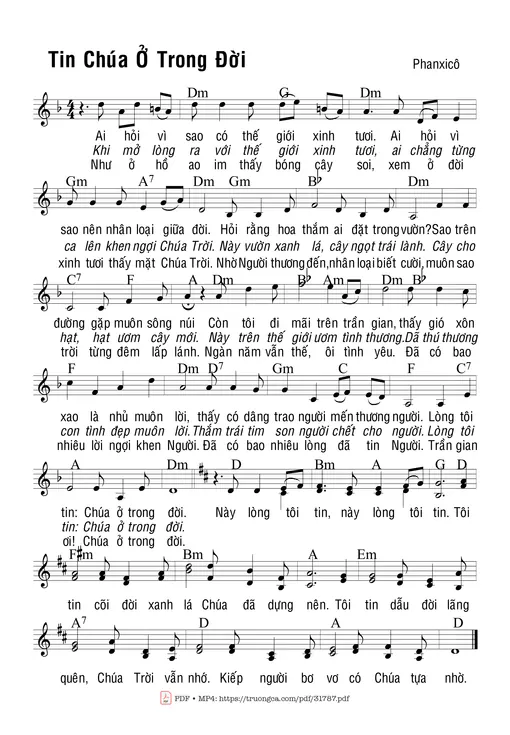 Tin Chúa Ở Trong Đời