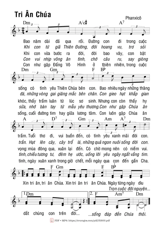 Tri Ân Chúa - Phanxico