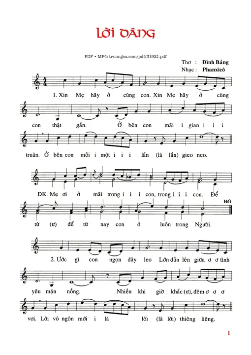 Lời Dâng - Phanxico