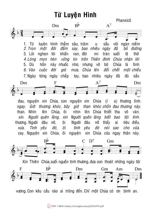Sheet nhạc PDF bài Từ Luyện Hình
