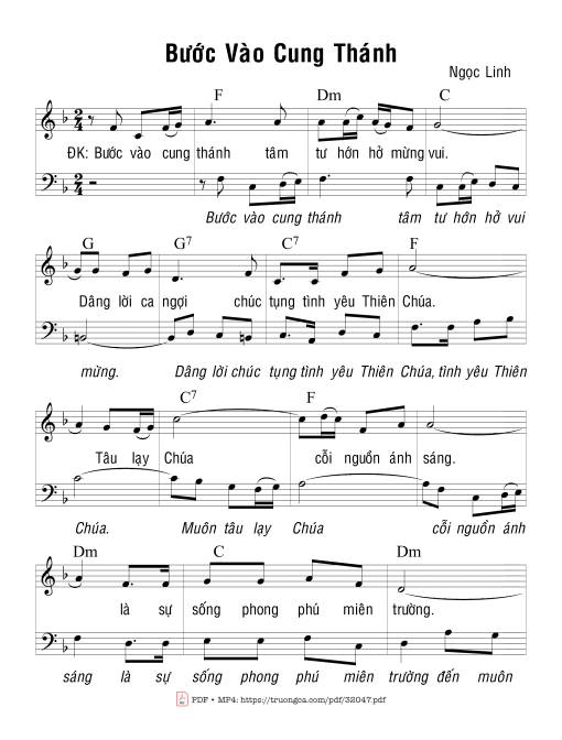 Sheet nhạc PDF bài Bước Vào Cung Thánh 2