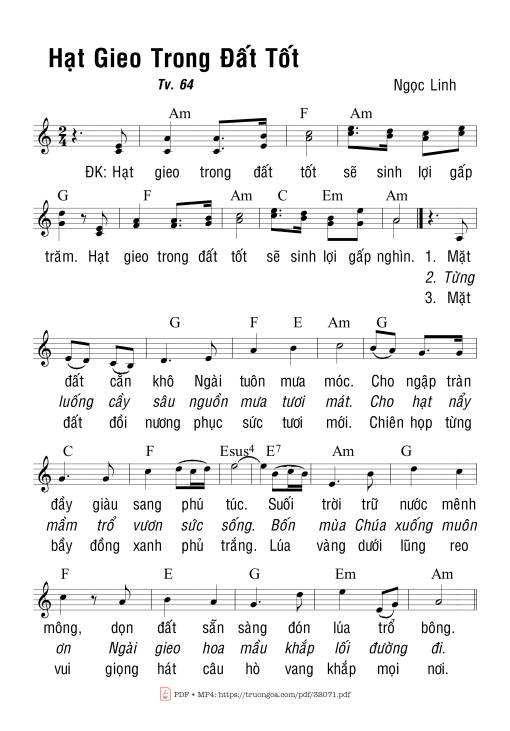Thánh Vịnh 64, Hạt Gieo Trong Đất Tốt