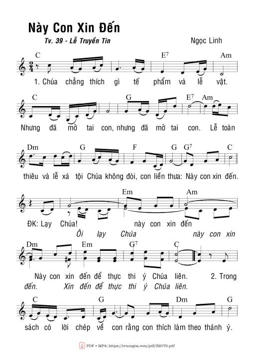 Thánh Vịnh 39, Này Con Xin Đến