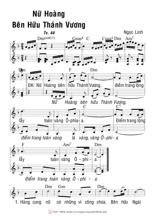 Thánh Vịnh 44, Nữ Hoàng Bên Hữu Th V