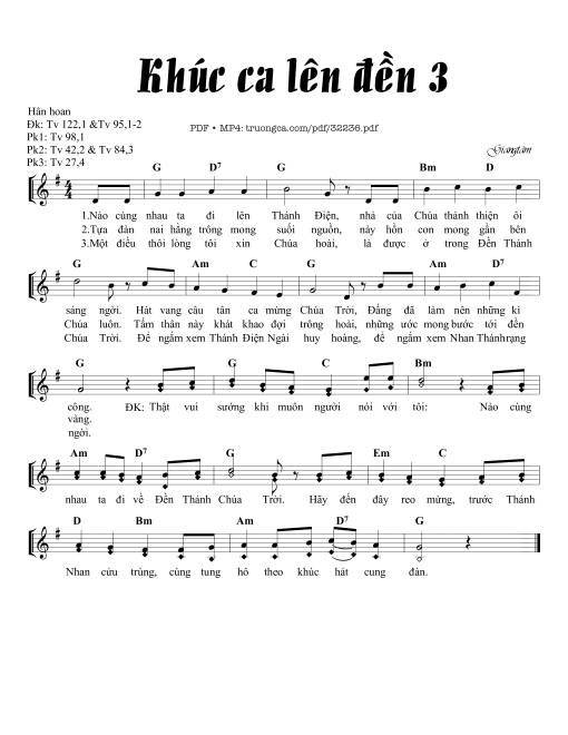 Sheet nhạc PDF bài Khúc Ca Lên Đền 3