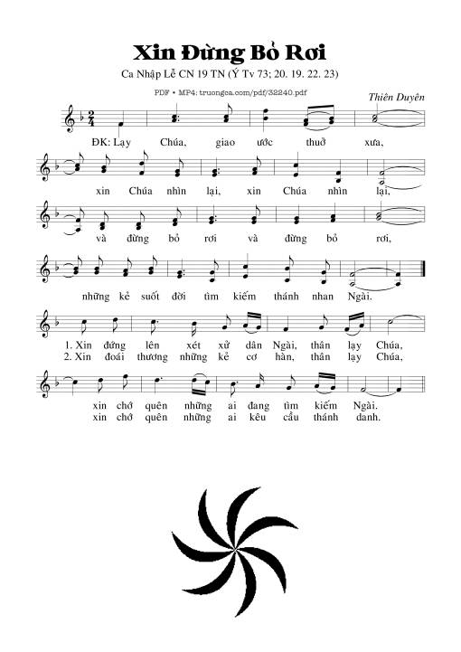 Sheet nhạc PDF bài Thánh Vịnh 73, Xin Đừng Bỏ Rơi