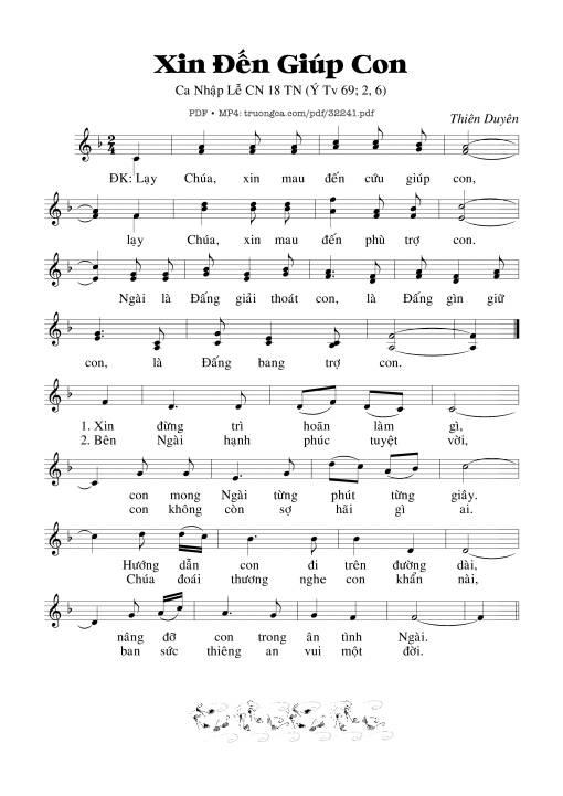 Sheet nhạc PDF bài Xin Đến Giúp Con (Tv, 69)