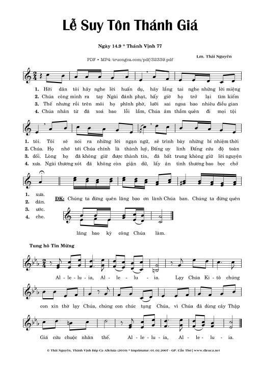 Sheet nhạc PDF bài Thánh Vịnh 77 (14.9)