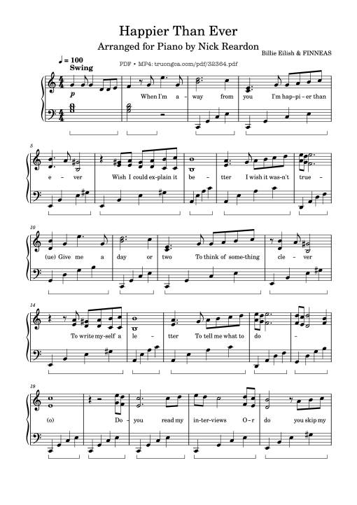 Happier Than Ever Piano