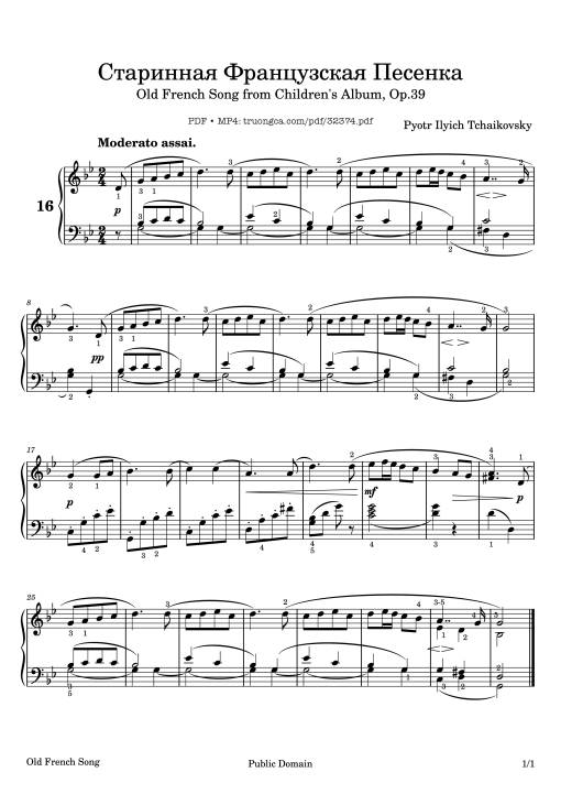 Old French Song Piano