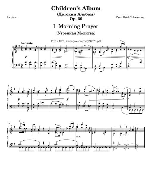 Children's Album, Tchaikovsky Op. 39 (24 pieces)