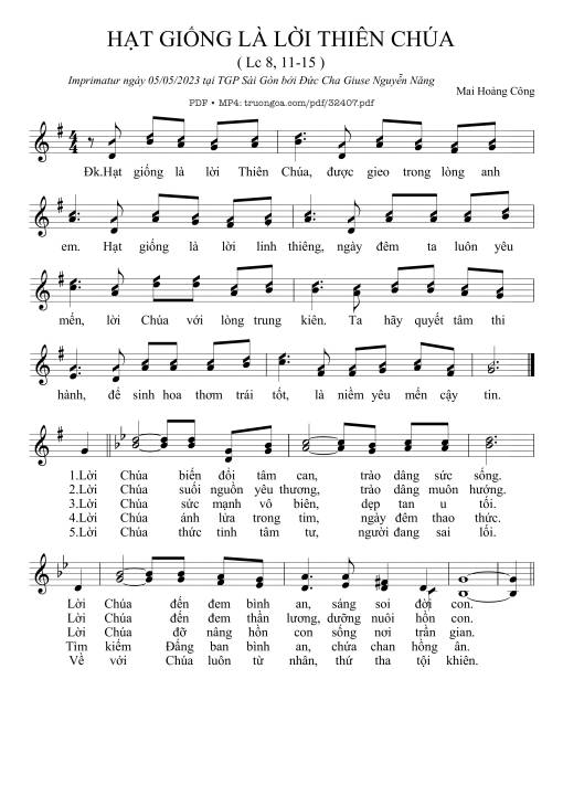 Hạt Giống Là Lời Thiên Chúa
