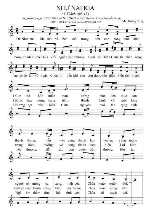 Thánh Vịnh 42, Như Nai Kia