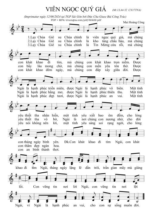 Sheet nhạc PDF bài Viên Ngọc Quý Giá