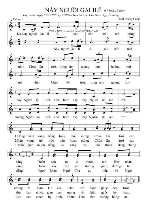 Sheet nhạc PDF bài Này Người Galilê