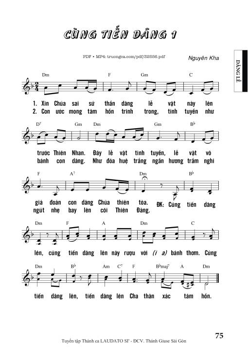 Sheet nhạc PDF bài Cùng Tiến Dâng 1