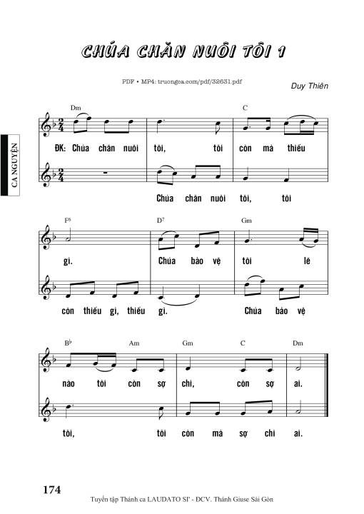 Sheet nhạc PDF bài Chúa Chăn Nuôi Tôi 1