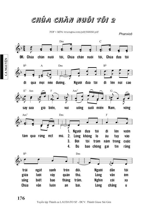 Sheet nhạc PDF bài Chúa Chăn Nuôi Tôi 2