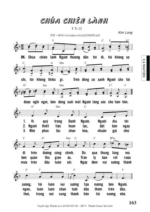 Sheet nhạc PDF bài Chúa Chiên Lành