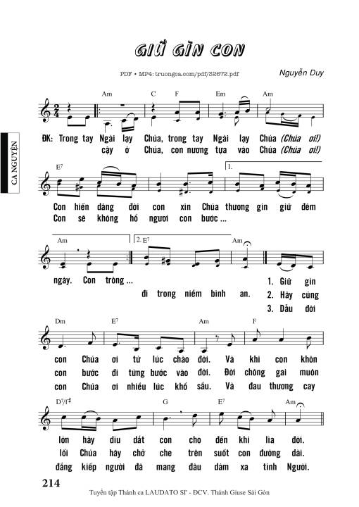 Giữ Gìn Con - Nguyễn Duy