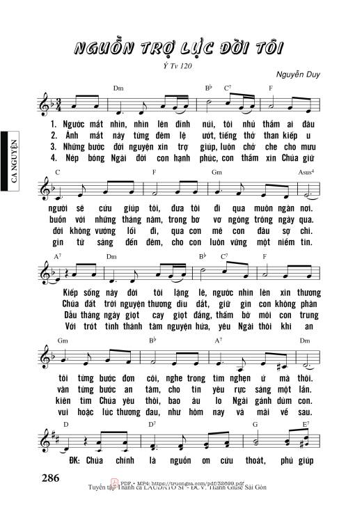 Sheet nhạc PDF bài Nguồn Trợ Lực Đời Tôi