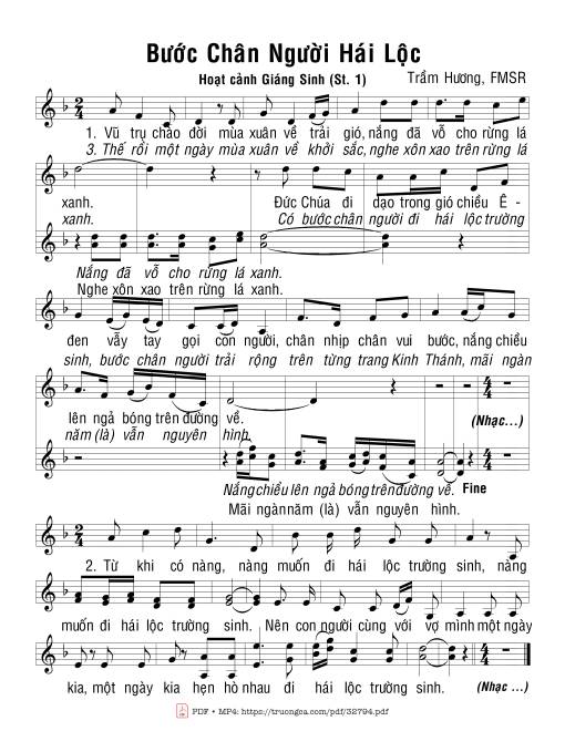Sheet nhạc PDF bài Bước Chân Người Hái Lộc