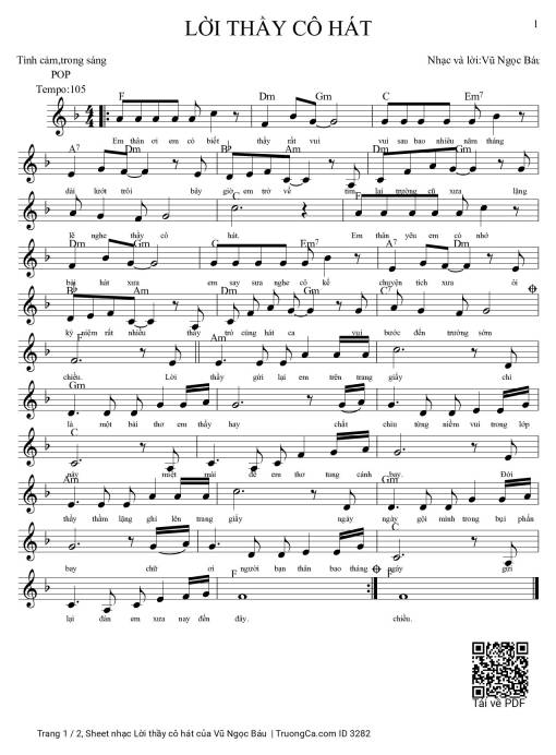 Lời thầy cô hát