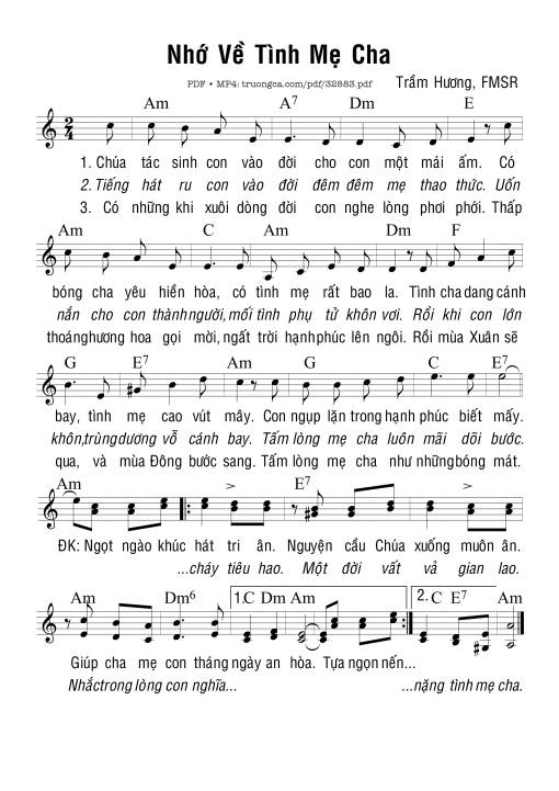 Nhớ Về Tình Mẹ Cha