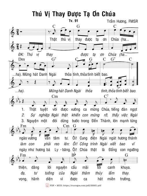 Thú Vị Thay Được Tạ Ơn Chúa