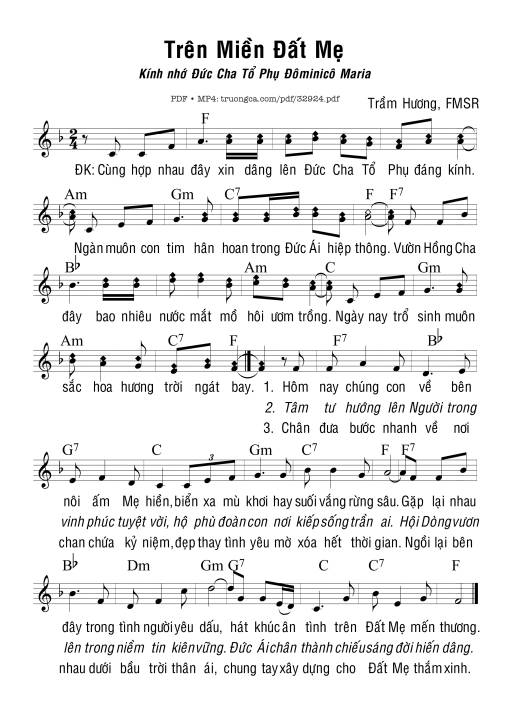 Sheet nhạc PDF bài Trên Miền Đất Mẹ