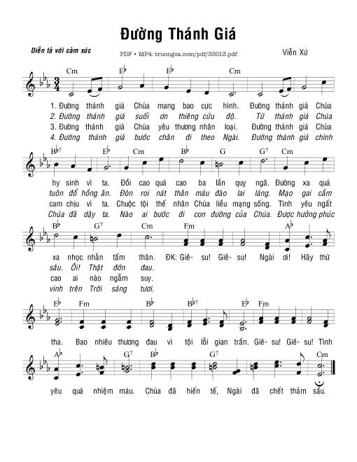 Sheet nhạc PDF bài Đường Thánh Giá