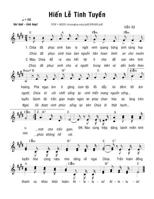 Sheet nhạc PDF bài Hiến Lễ Tinh Tuyền