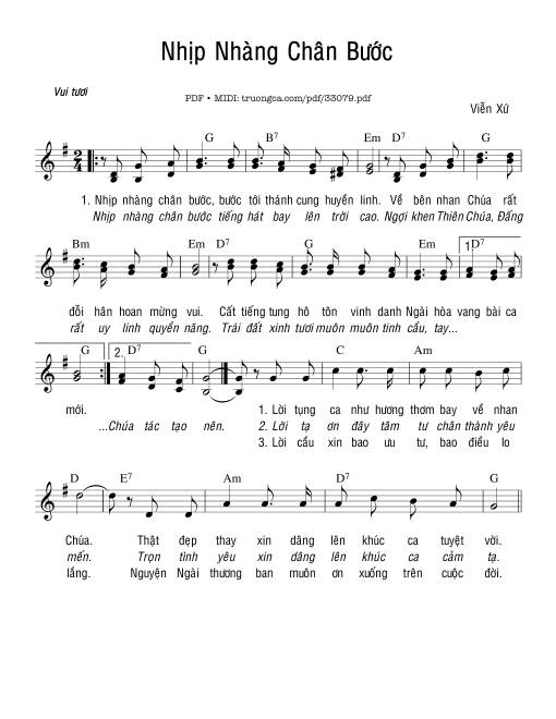 Sheet nhạc PDF bài Nhịp Nhàng Chân Bước