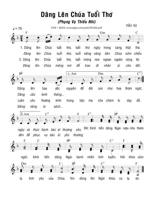 Dâng Lên Chúa Tuổi Thơ