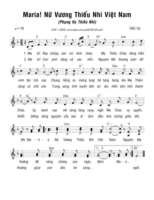 Maria, Nữ Vương Thiếu Nhi Việt Nam