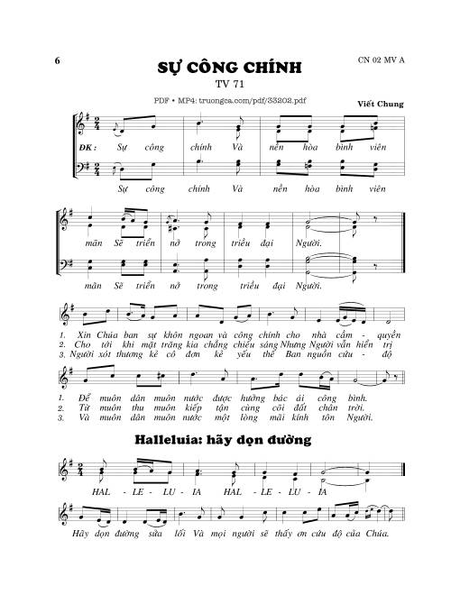 Sheet nhạc PDF bài Thánh Vịnh 71, Sự Công Chính